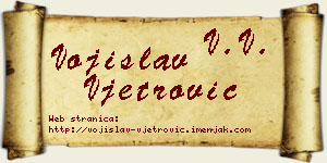 Vojislav Vjetrović vizit kartica